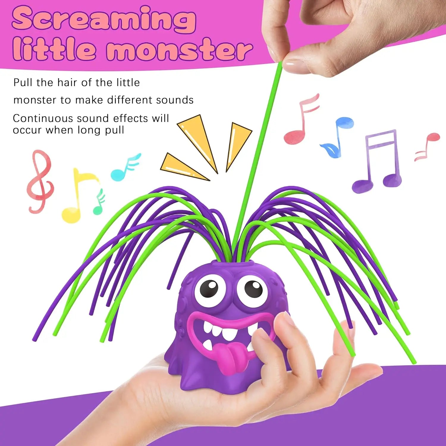 Fun Hair Pulling Fidget Screaming Monster Toys