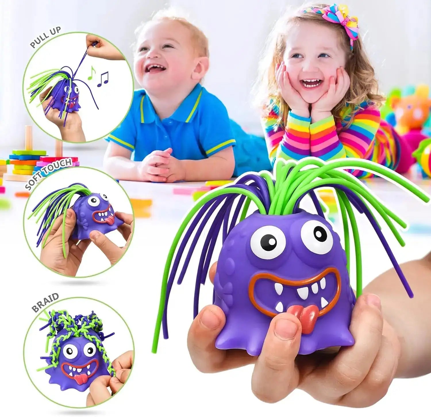 Fun Hair Pulling Fidget Screaming Monster Toys